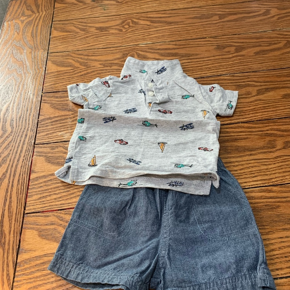 transportation vehicle shirt With matching shorts